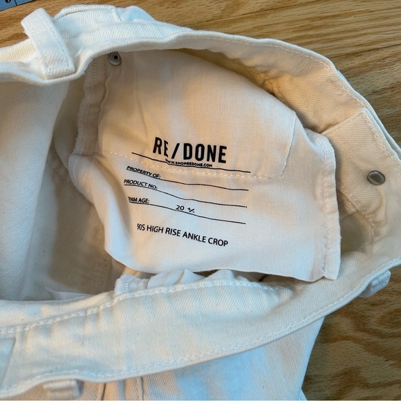 REDONE 90s High Rise Ankle Crop Jeans Vintage White 27 - Picture 13 of 13